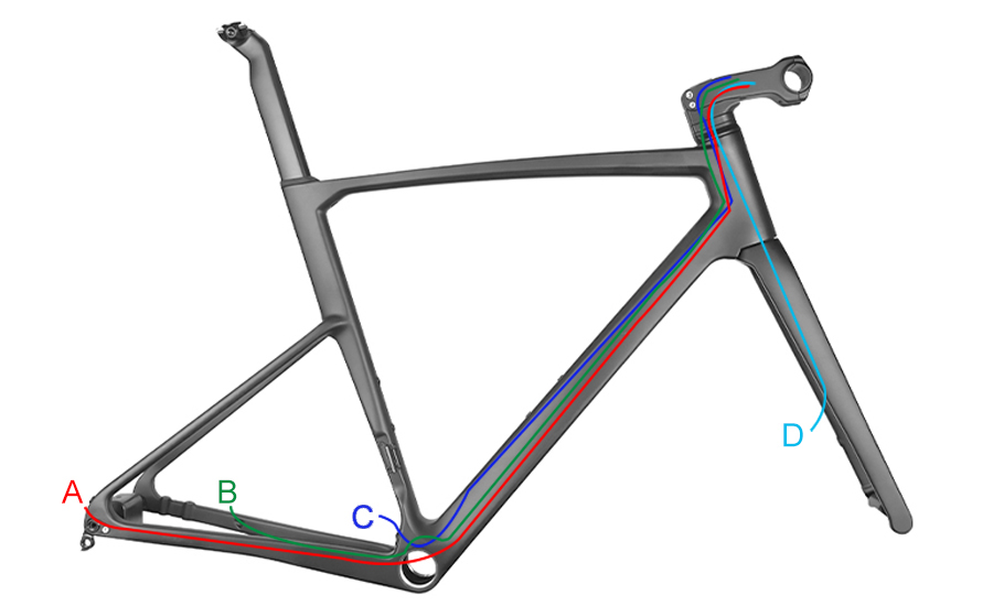 PXR017S-D road frame hidden cable routing