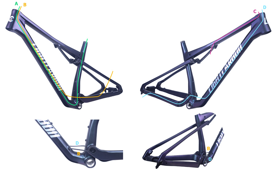 Full Internal Cable Routing Design for MTB bike frame